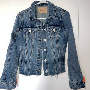 Blank NYC Jean Jacket with Orange Detail Zippers - Size XS